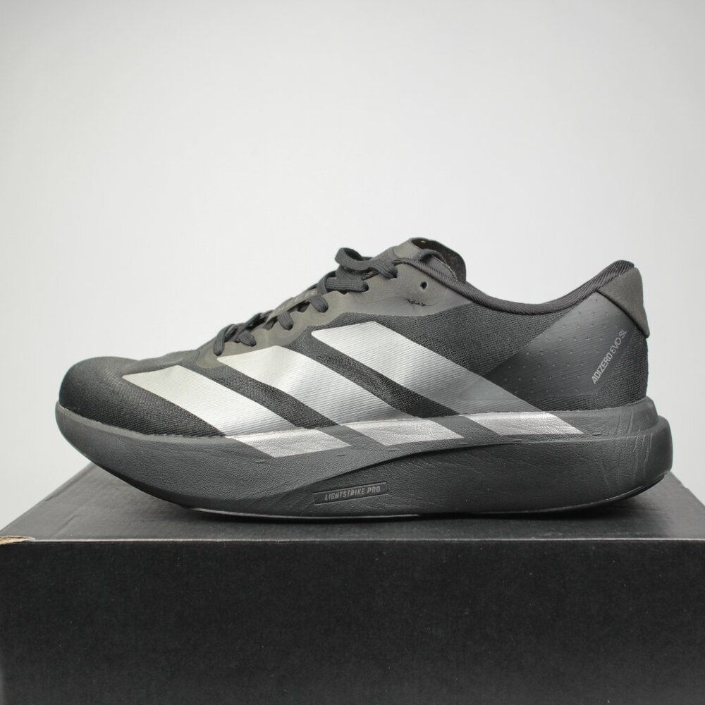 Adidas Adizero EVO SL-SIZE 10US Men-NEW- Core Black / Iron Metallic - JR4888